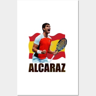 Carlos Alcaraz Tennis Player #1 US Open Spain Posters and Art